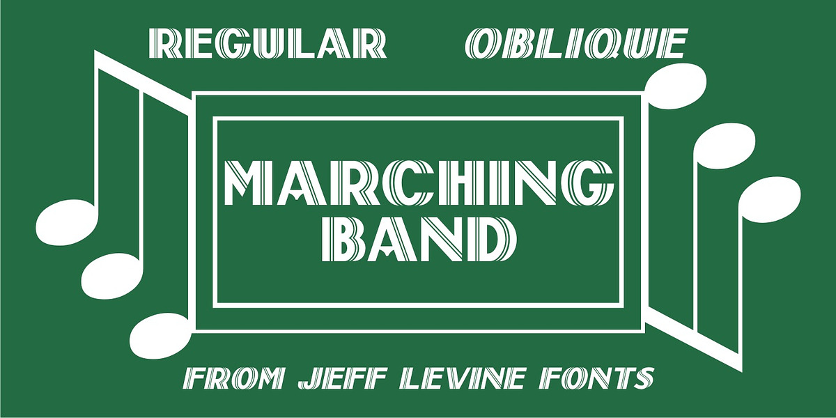 Marching Band JNL, a Sans Serif Font by Jeff Levine Fonts