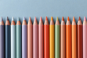 Colorful pencils ready for creative learning and fun, a School & Education Photo by OSORIOartist