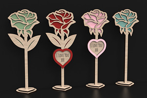 Free Standing Rose Laser Files
