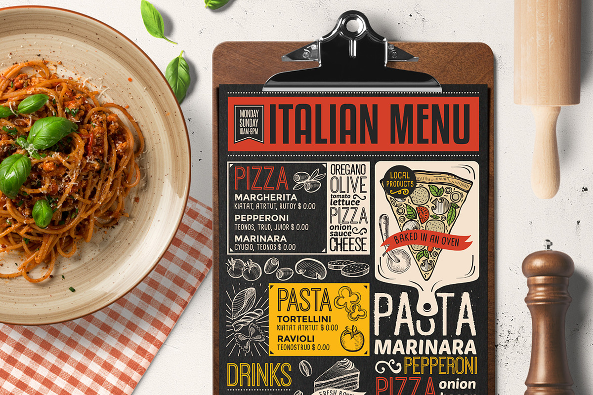 FREE! Trifold + Italian Food Menu, a Brochure Template by BarcelonaShop (Photo 3 of 5)