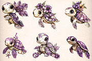 summer sea turtle clipart, an Illustration by GatewayDesign (Thumbnail 3 of 9)