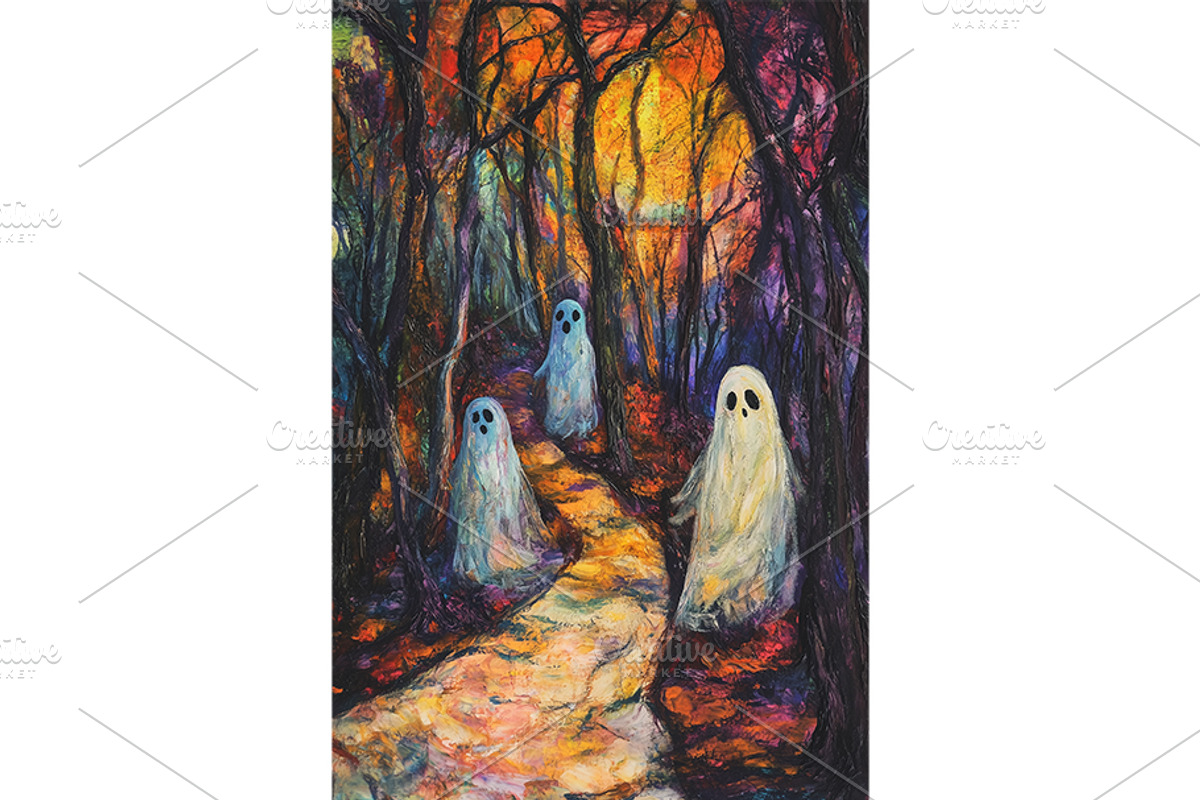 Spirits in the Autumn Forest, an Illustration by Art Paradise Studios