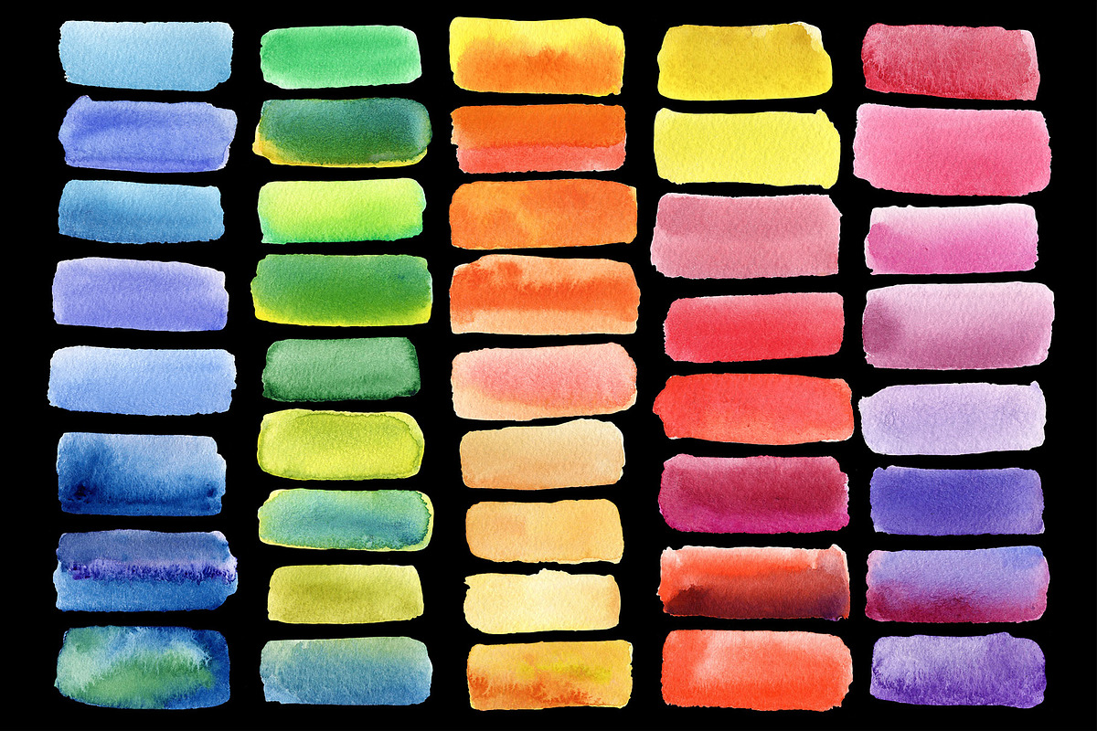 Bright watercolor PNG banner - 61, a Texture Graphic by Samui-Art
