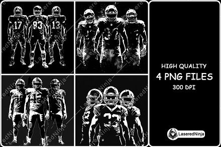 Three American Football Players Gear, a Background Graphic by LaseredNinja