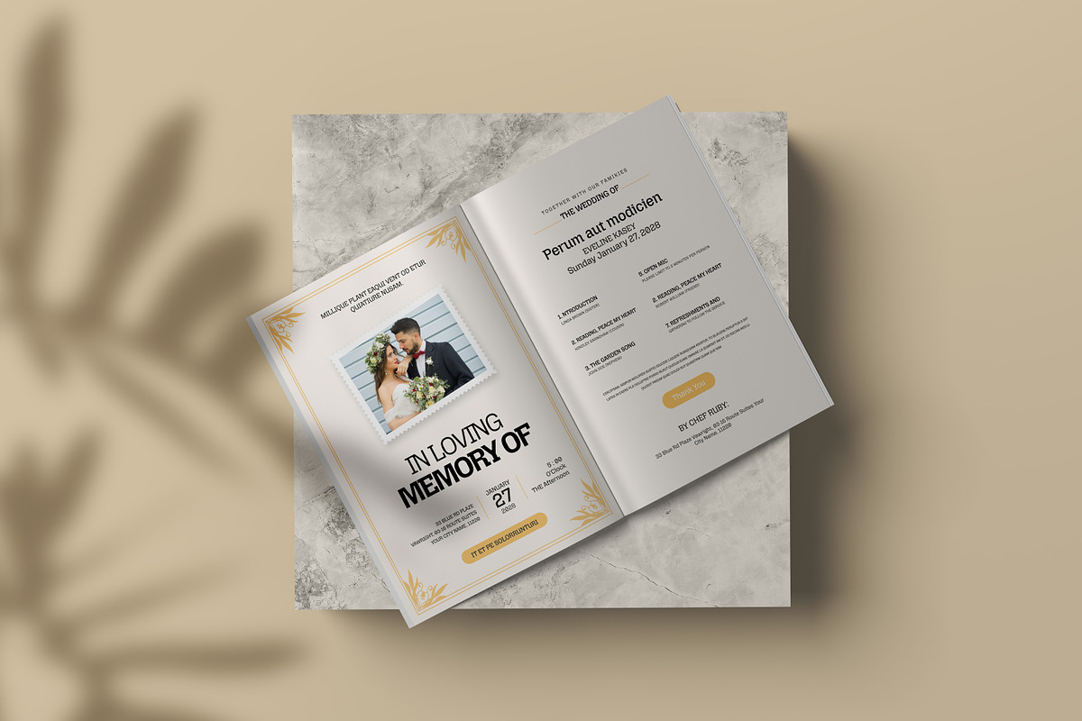 Floral Wedding Invitation In Flat, an Invitation Template by Creatiya Type (Photo 6 of 6)