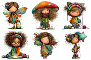 Quirky Cute Little Girl Clipart, an Illustration by Daily.Designs (Thumbnail 3 of 7)