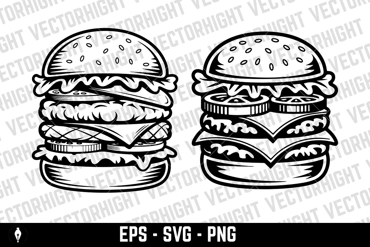double or triple cheeseburger, a Food Illustration by Vectorhight (Photo 2 of 3)
