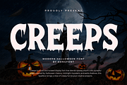 Creeps - Modern Halloween Font, a Blackletter Font by overlaytemplates (Thumbnail 1 of 5)