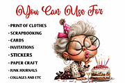 Sassy Grandma Birthday Clipart, a Person Illustration by fashionaddict (Thumbnail 5 of 7)