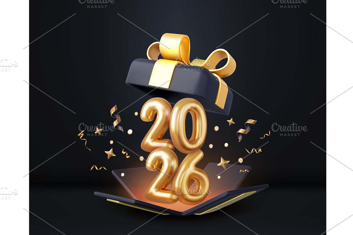 3d Happy New Year 2026., an Object Illustration by ModVector