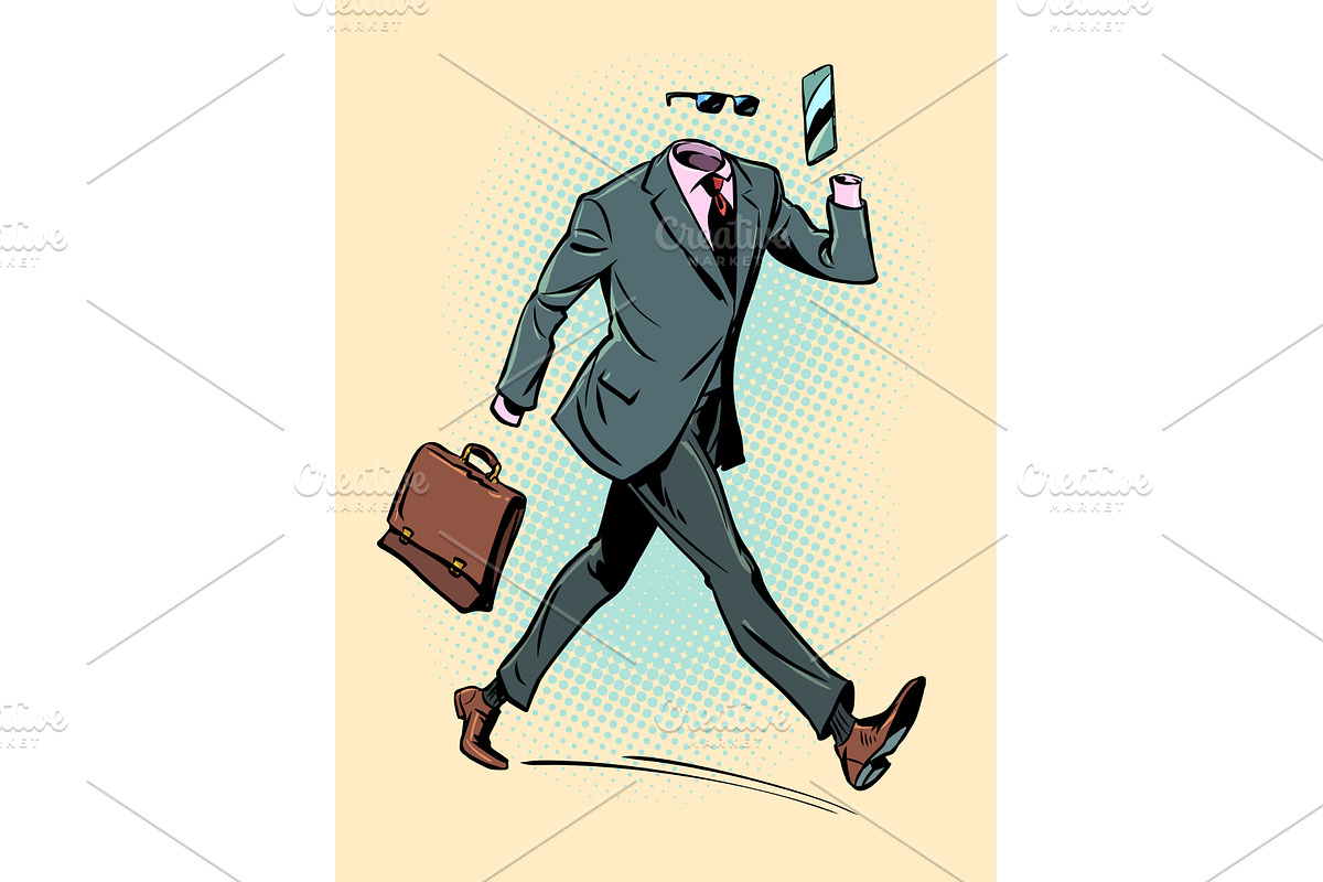 Pop Art Retro Invisible businessman, a Person Illustration by studiostoks