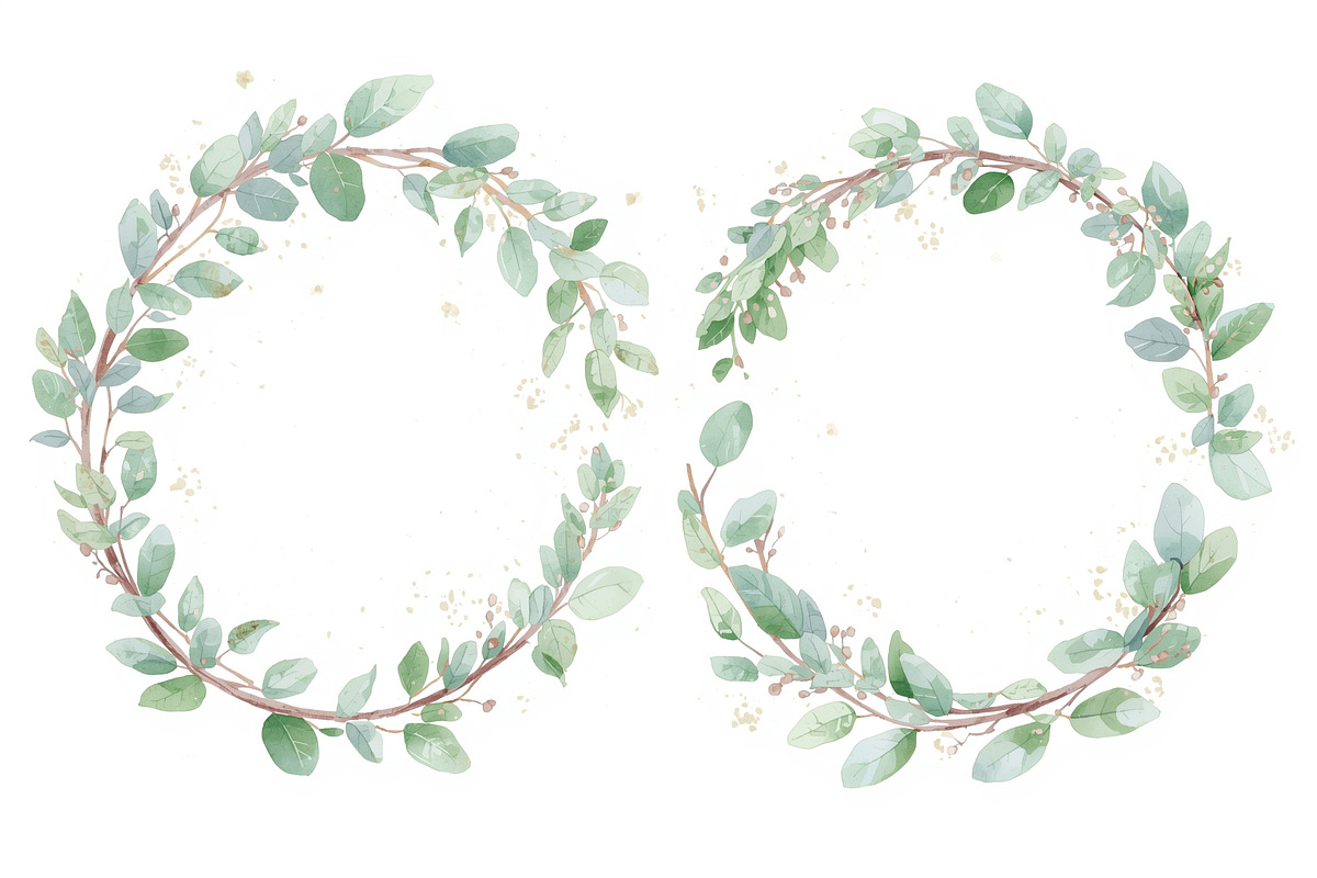Watercolor Botanical Wreath Clipart, a Graphic by Creativeshirt (Photo 9 of 13)