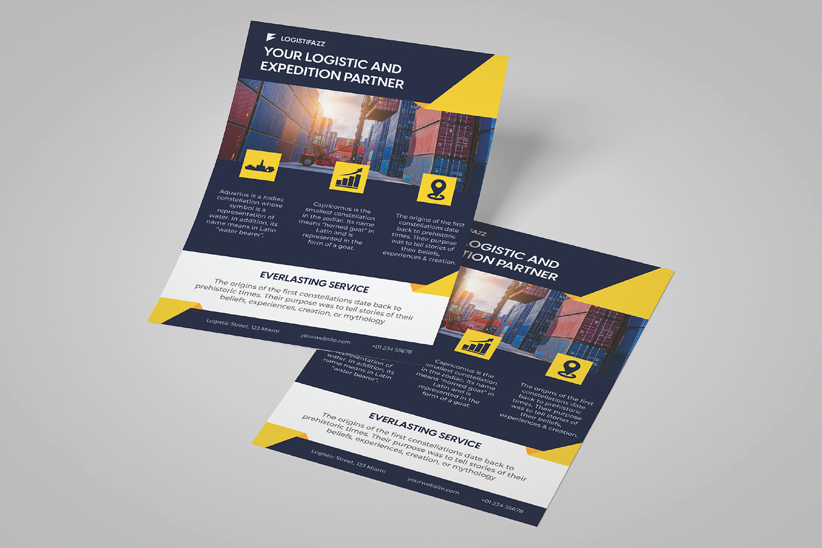 Sale Logistic flyer design template, a Flyer Template by Workhu (Photo 3 of 3)