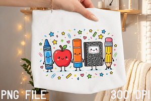 Back to School Cartoon Supplies PNG, a Transportation Illustration by Digital Artistic99