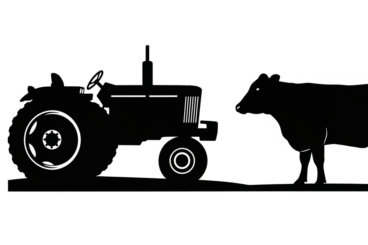 Rustic farm tractor and cow design, an Illustration by Amazin_art (Photo 2 of 30)