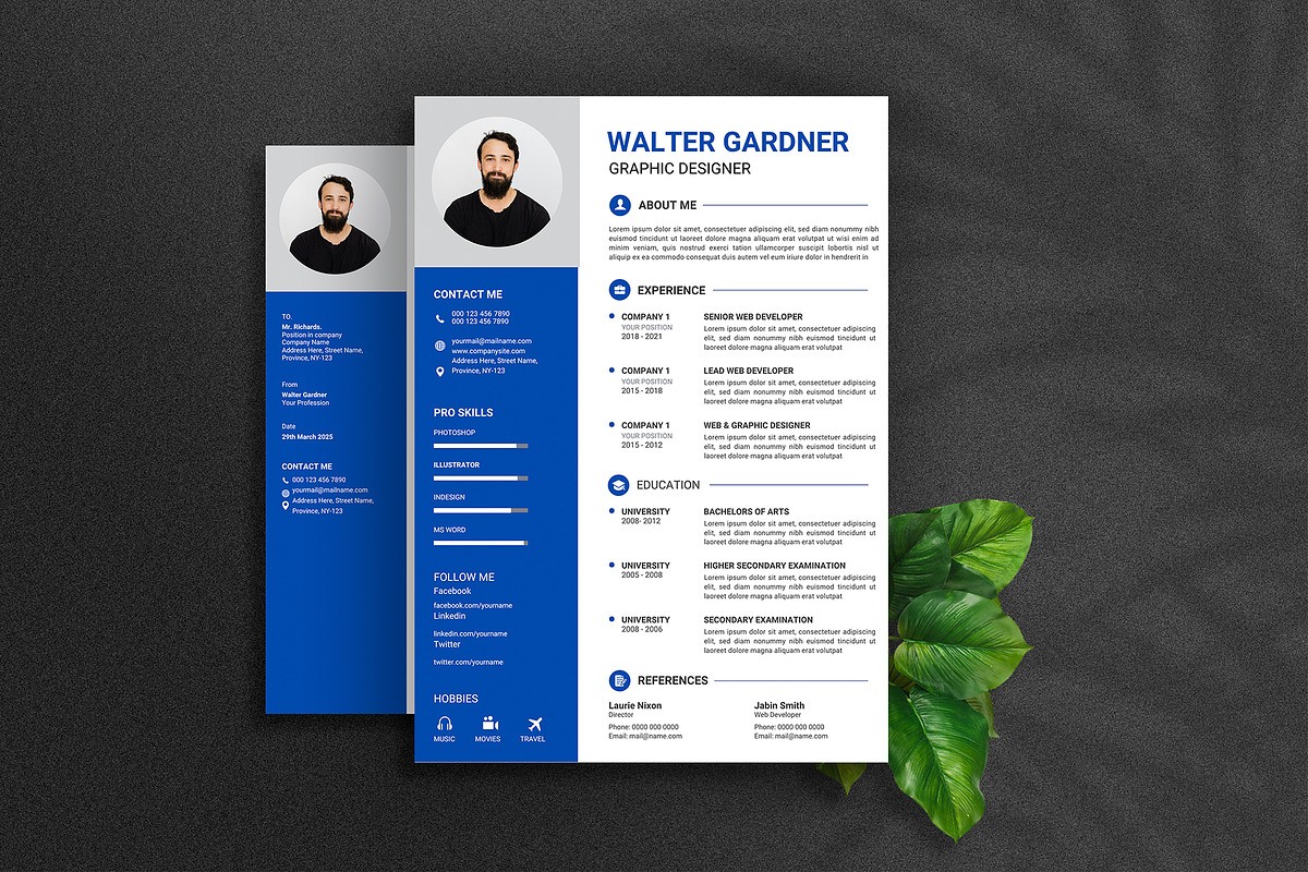 10 Clean Canva Resume Templates, a Print Template by Waliullah Solutions (Photo 2 of 5)