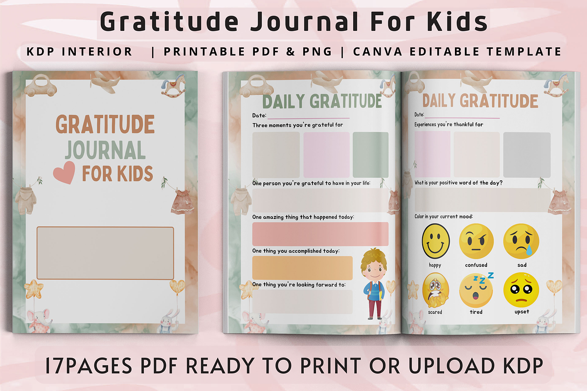 Gratitude Journal for Kids, a Design Template by Book2bees (Photo 1 of 4)
