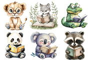 Pastel Animal Reading Clipart PNG, an Illustration by SinaCreation (Thumbnail 3 of 5)