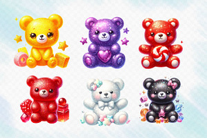 Cute Gummy Bears Sublimation Clipart