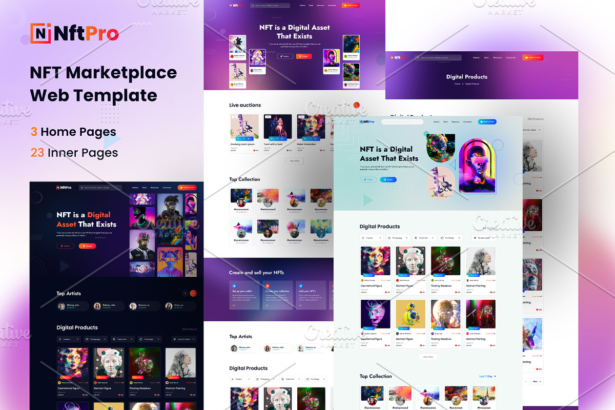 NftPro – NFT Marketplace Template, an UI Kit Template by DesignsLab (Photo 1 of 4)