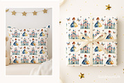 Fairytale Princess Pattern & Clipart, a Person Illustration by GoldmoonUA (Thumbnail 4 of 5)