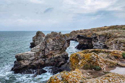 Breaking waves on the rocky coast of, a Nature Photo by verkelis