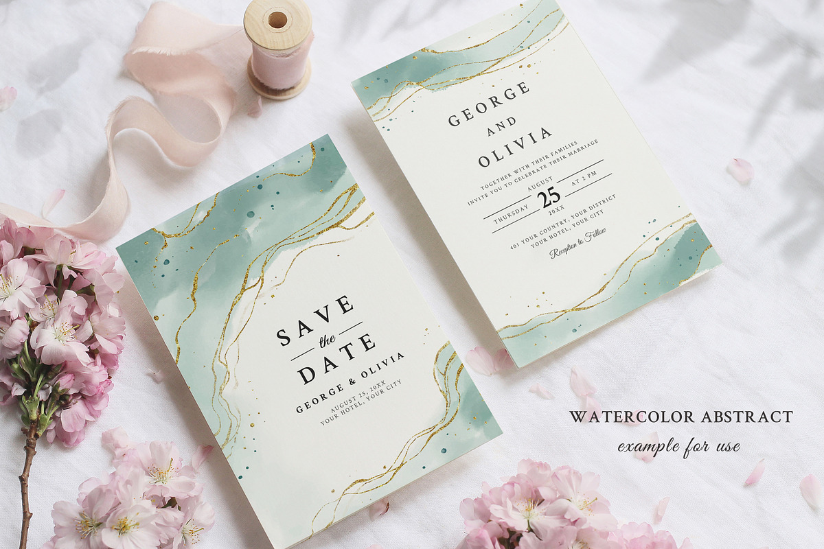 Watercolor Green Abstract Background, a Background Graphic by Yorda Studio (Photo 5 of 8)