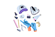 Female manicure, beauty tools set, an Illustration by PaperTrident (Thumbnail 3 of 7)