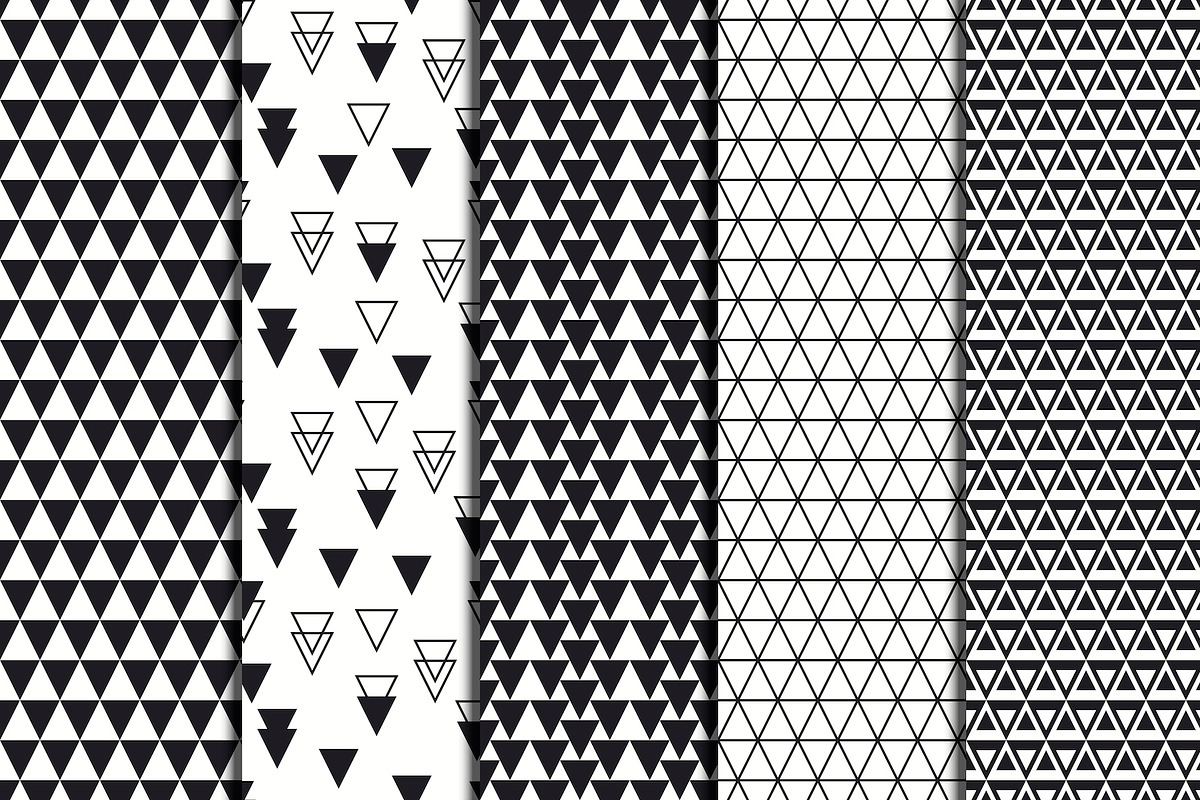 Triangles Vector Seamless Patterns, a Pattern Graphic by Krolja (Photo 2 of 4)