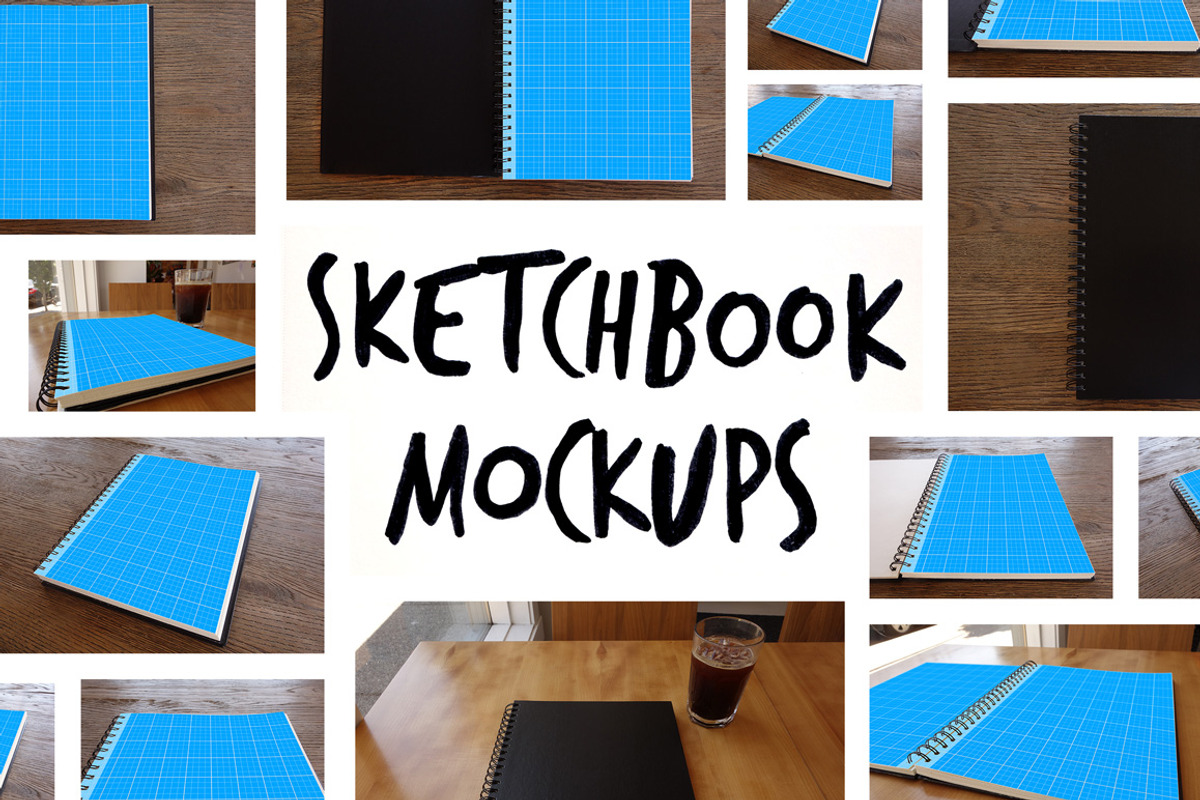 15 Sketchbook Mockups, a Print Template by SparkleStock (Photo 1 of 6)