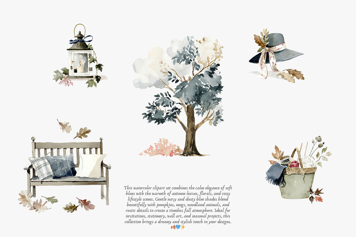 cozy autumn charm clipart set, a Decorative Illustration by Patishop Art (Photo 4 of 11)