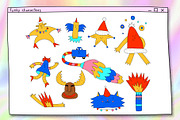 1970 psychedelic Christmas stickers, an Illustration by okchizh (Thumbnail 3 of 8)