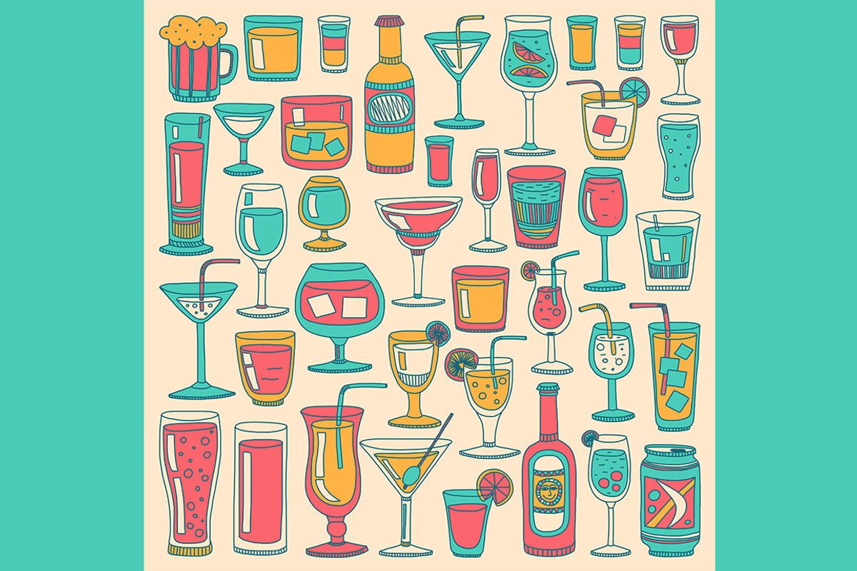Doodle cocktail icons and patterns, a Pattern Graphic by Art Loft (Photo 15 of 16)