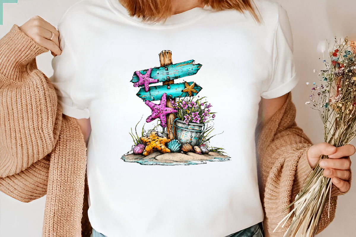 Whimsical Beach Wooden Signs Clipart, an Illustration by SVGArt (Photo 9 of 9)