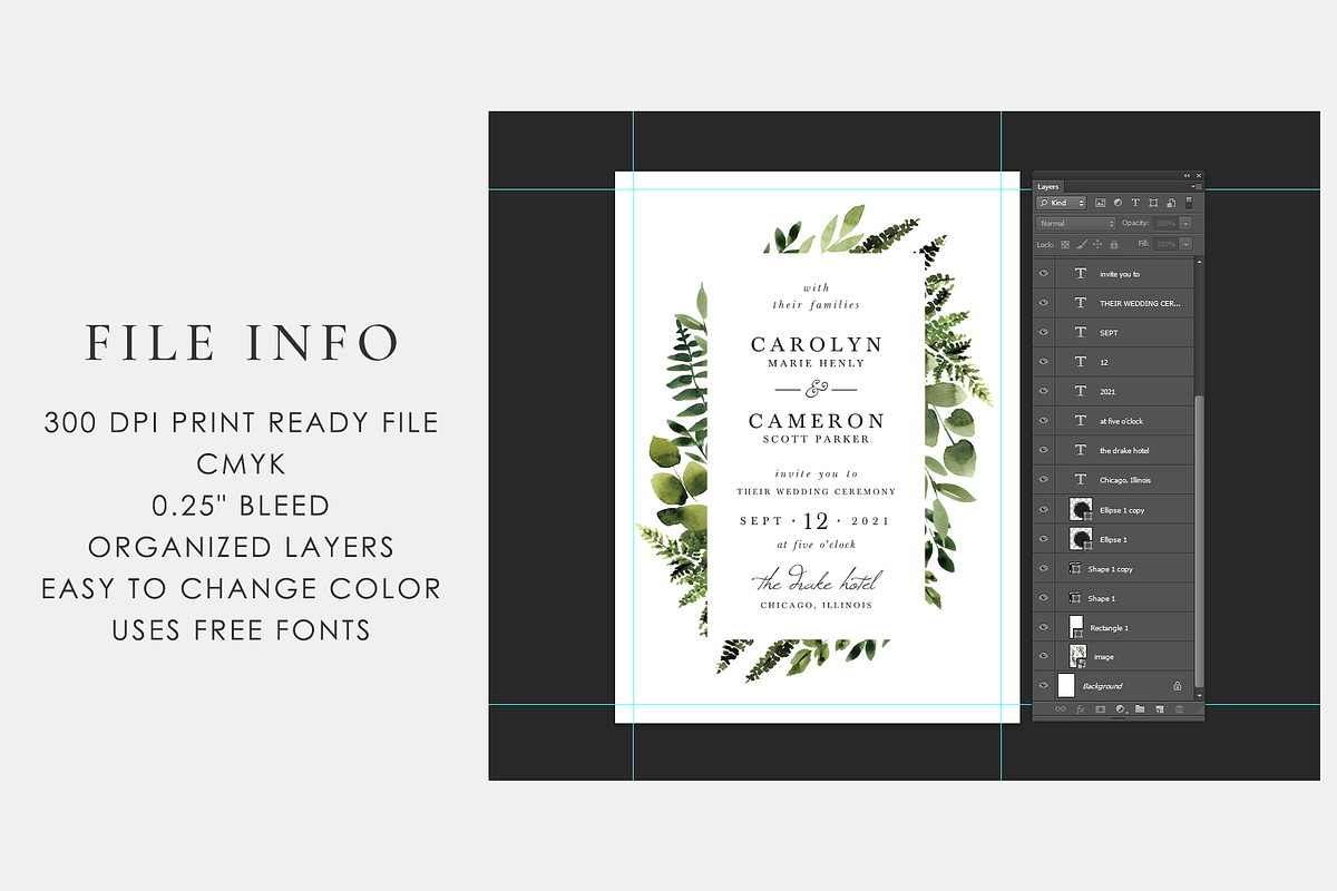 Sunny forest – wedding invitations, an Invitation Template by Helen Halik art (Photo 10 of 10)
