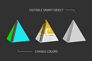 Spiral Pyramid Desk Calendar Mockup, a Print Template by Country4k (Thumbnail 2 of 4)