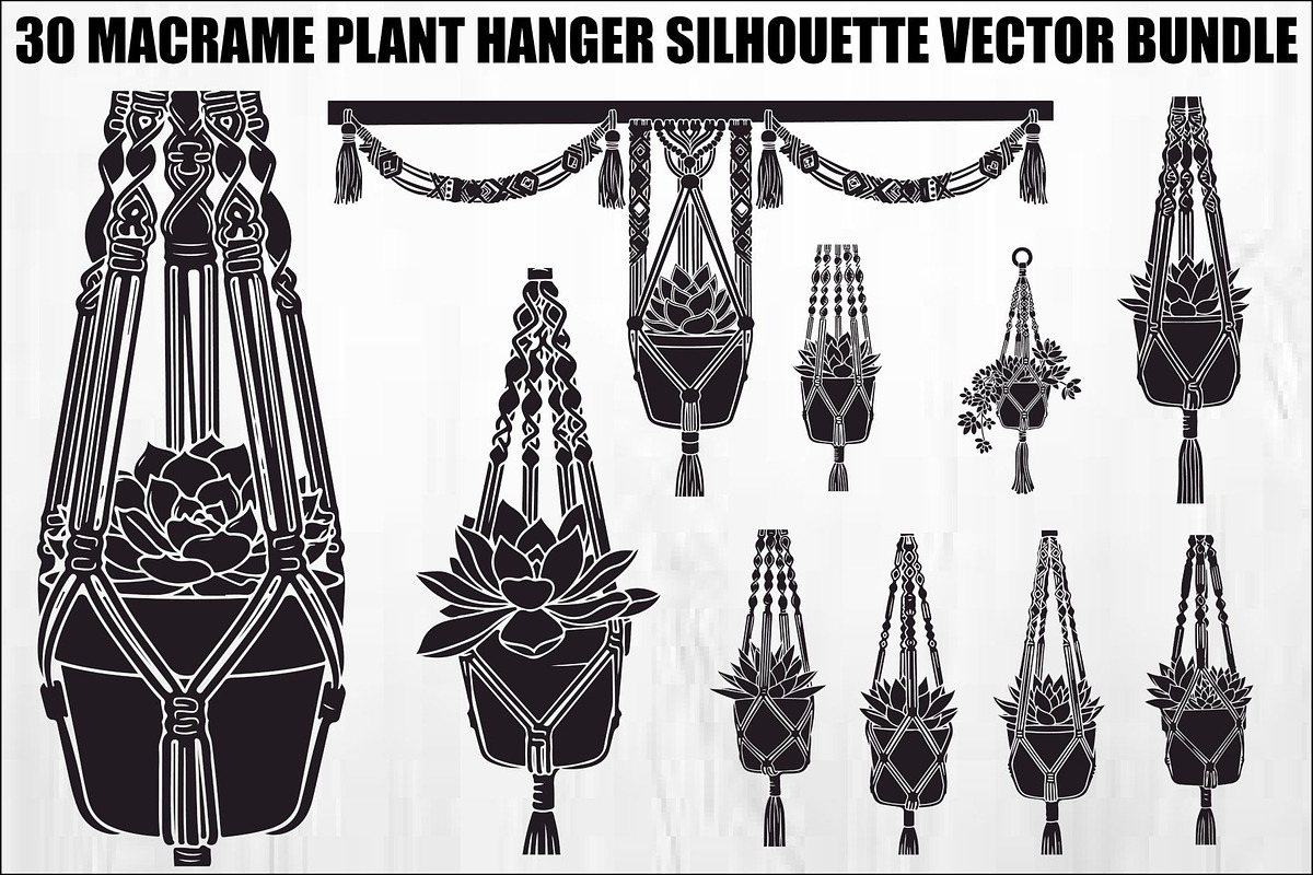 Macrame Plant Hanger Bundle, an Illustration by Creativeshirt (Photo 1 of 31)