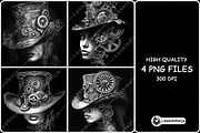Steampunk Top Hat Mechanical Gears, a Background Graphic by LaseredNinja (Thumbnail 1 of 7)