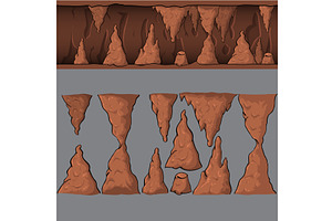 Seamless cartoon vector cave, an Illustration by piter.goskov