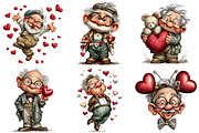 Quirky Valentine Grandpa Clipart, an Illustration by Craft Nest (Thumbnail 7 of 8)