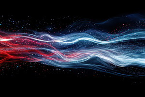 Dynamic waves of light flow, blendin, a Background Photo by Pixeness Studio