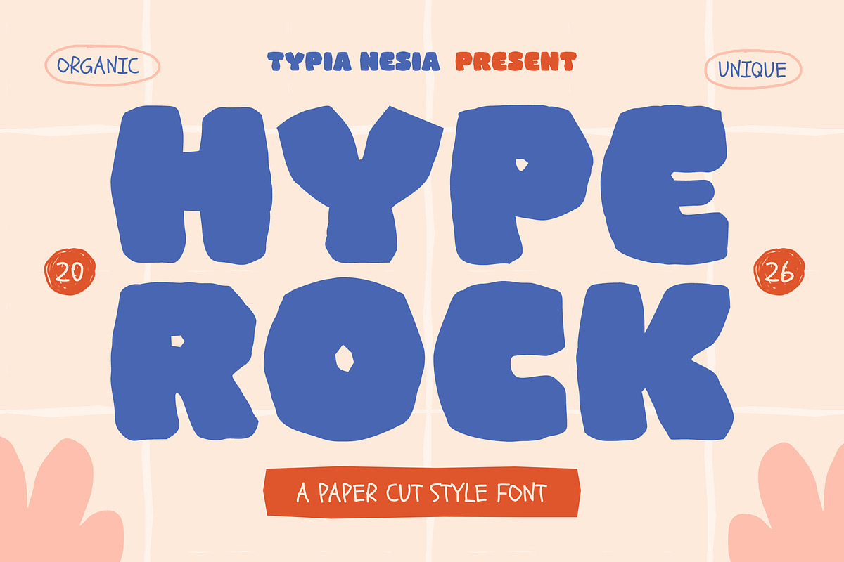 Hype Rock – Bold Paper Cutout Fun, a Sans Serif Font by Typia Nesia (Photo 1 of 13)