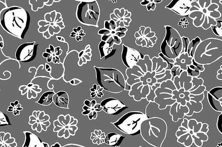 Silver Grey Floral Print Seamless