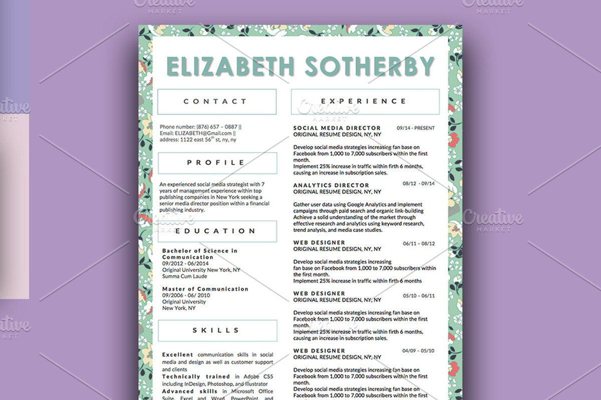 3 Beautiful Resume Designs Bundle, a Resume Template by Stand Out Shop (Photo 2 of 5)