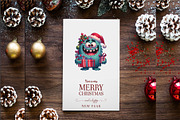 Christmas Monsters. Tshirt, PNG., an Animal Illustration by KENO Mascots (Thumbnail 7 of 8)