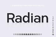 Radian | A Geometric Sans Serif, a Sans Serif Font by Ayca Atalay (Thumbnail 1 of 10)