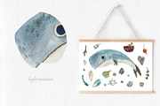 Watercolor SieSide and Whale, an Illustration by Budogoshch (Thumbnail 2 of 8)