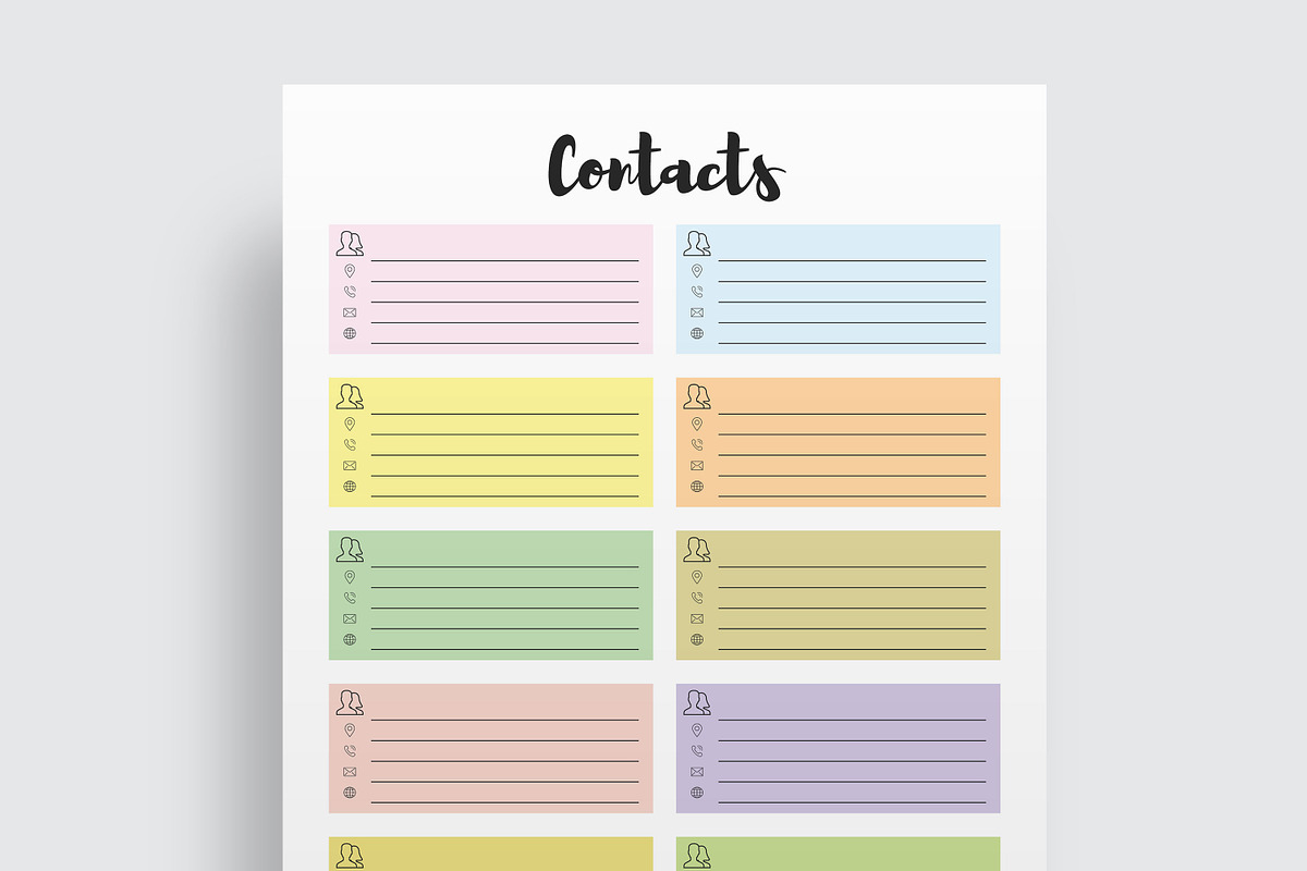 Contact Information Sheet, a Stationery Template by Amit Debnath (Photo 2 of 7)
