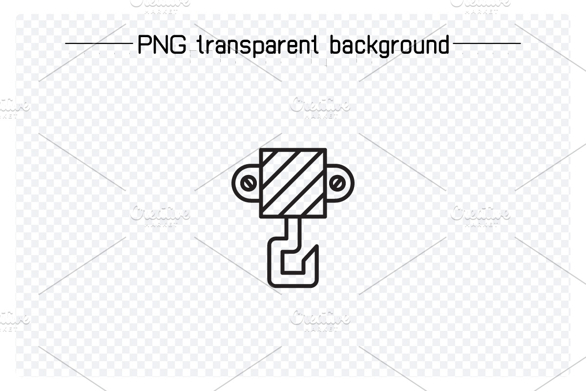 Crane Hook Winch Icons Illustration, an Outline Icon by Designfour (Photo 2 of 7)