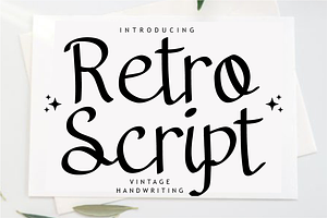 Retro Script - Handwriting Font, a Script Font by KiddoGlyphs Studio